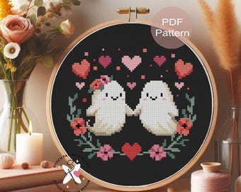 Geist Kreuzstich-Muster, Valentinstag Geschenk (PDF-Muster)