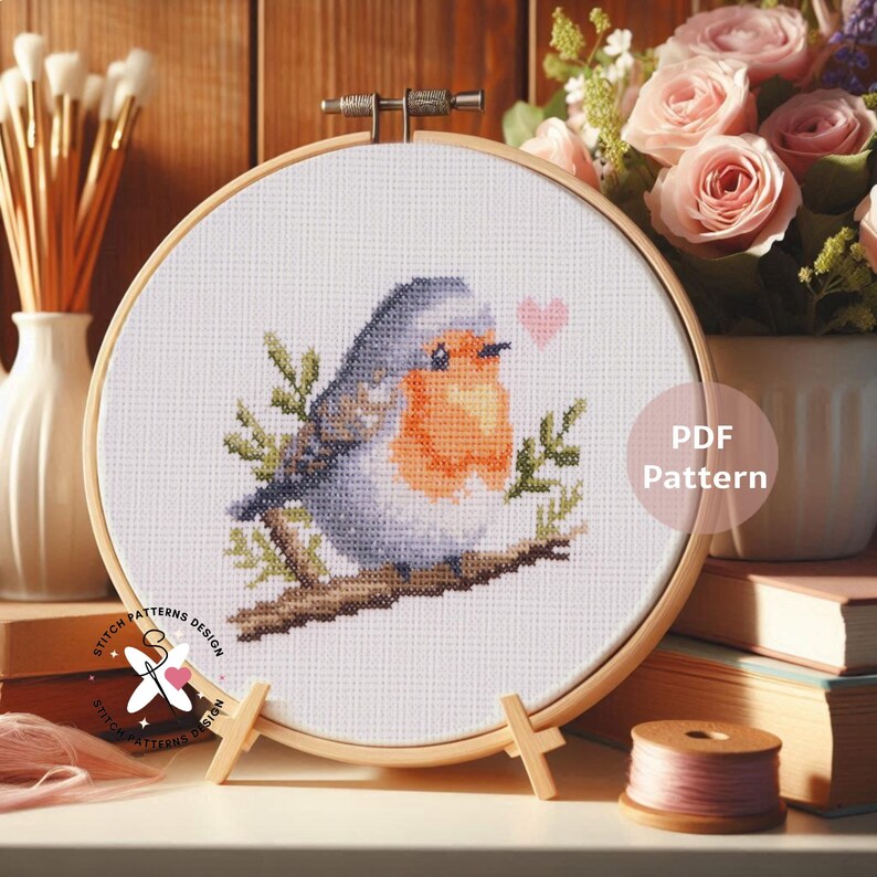 Robin Bird Cross Stitch Pattern: Detailed Chart (PDF Download) image 6