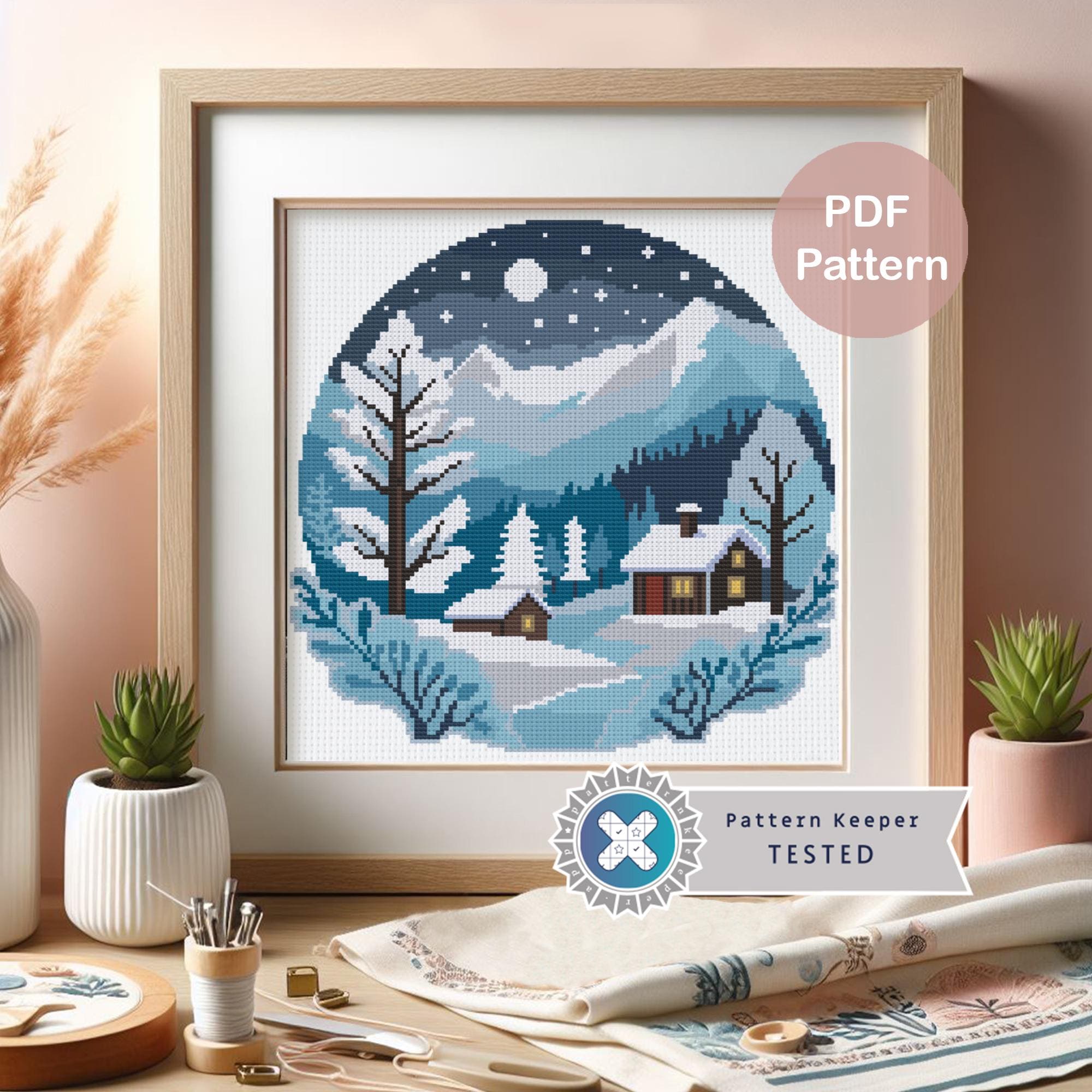Four Seasons Landscape Cross Stitch Pattern: Set of 4 (PDF Download) - Etsy