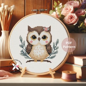 Owl Cross Stitch Pattern: Bird Embroidery Design (PDF Pattern)