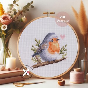 Robin Bird Cross Stitch Pattern: Detailed Chart (PDF Download) image 9