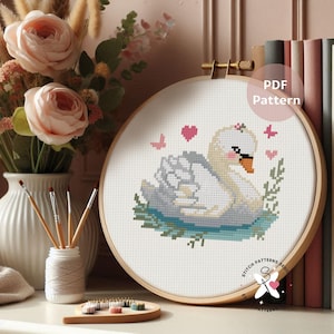Swan PDF cross stitch pattern | Bird Cross stitch Pattern | Instant download