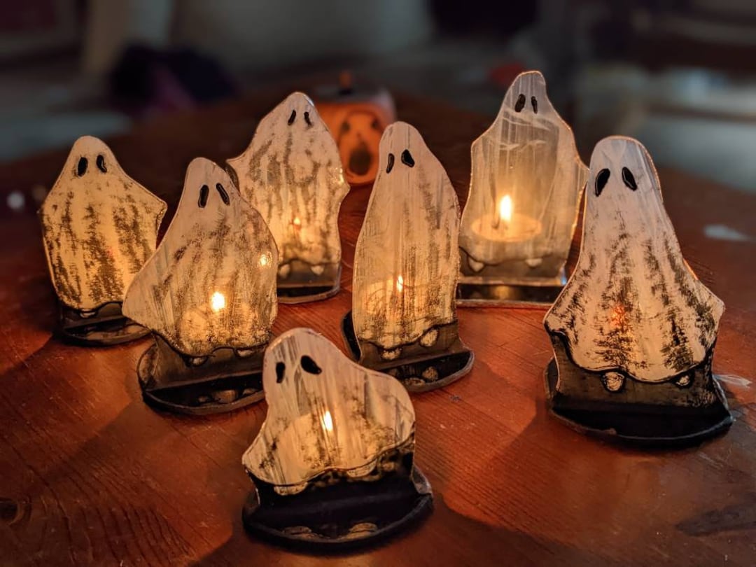 Stained Glass Ghost Candle Holder Etsy