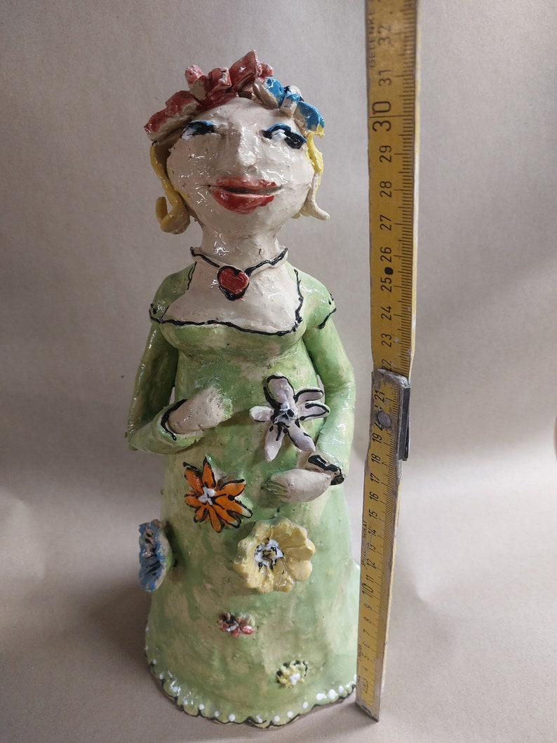 Figur Skulptur Kunst Frau Sommer Keramik Unikat Bild 6