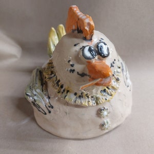 Figure Sculpture CHICKEN Ceramic Unique