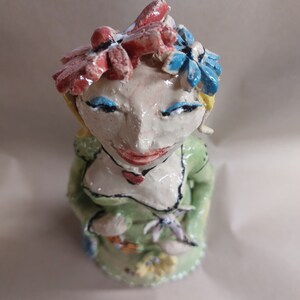 Figur Skulptur Kunst Frau Sommer Keramik Unikat Bild 7