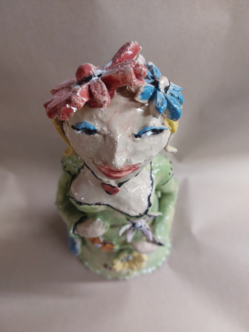 Figur Skulptur Kunst Frau Sommer Keramik Unikat Bild 7