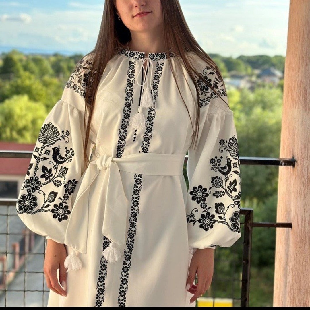 Ukrainian Embroidered Dress. Women's Embroidered Dress. Hutsul Ethnic ...