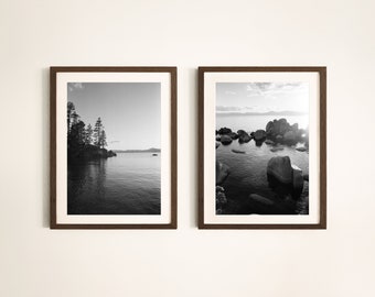 Lake Tahoe Black and White Film Photo Prints (Set of 2) 063, Photography, Home Decor, Wall Decor, Boho, Minimalist,  (FRAMES NOT INCLUDED)