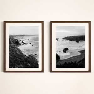 Bodega Bay Black and White Film Photo Print (Set of 2) 064, California Coast, Photography Wall art, Boho, Minimalist,  (FRAMES NOT INCLUDED)