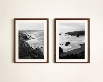 Bodega Bay Black and White Film Photo Print (Set of 2) 064, California Coast, Photography Wall art, Boho, Minimalist,  (FRAMES NOT INCLUDED)