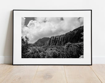 Oahu Hawaii Black and White Film Photo Print A22, Home Decor, Wall art, Boho, Minimalist, (FRAMES NOT INCLUDED)