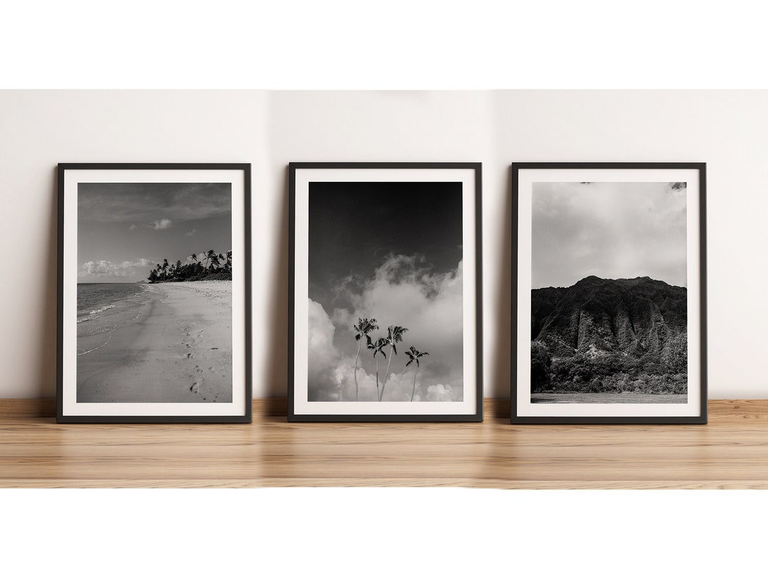 Oahu Hawaii Black and White Film Photo Prints (set of 3) A4 ...