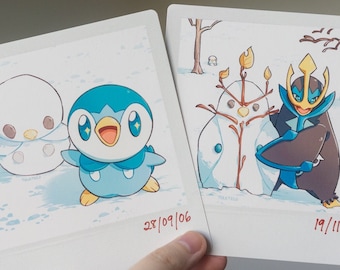 Piplup Memories: Faux Photo Print Set
