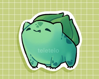 Happy Bulbasaur Matte Vinyl Sticker