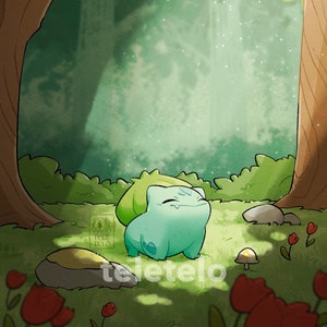 Bulbasaur in the Sun Mini Print