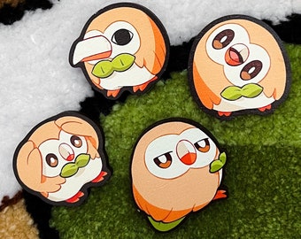 Rowlet Moods Wooden Pins (NEW DESIGNS ADDED!)