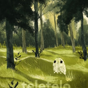 Fantasma en el Bosque Mini Impresión