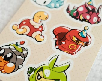 Bug Pokemon Sticker Sheet (4.25 x 5.5 inch glossy vinyl)