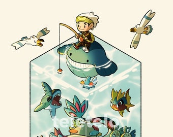 Fishing in Hoenn Mini Print