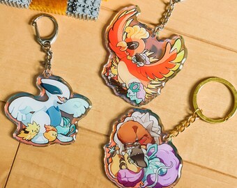 Johto Legendary Pokemon Acrylic Charms