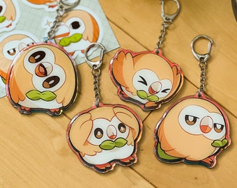 Rowlet Moods Acrylic Charms