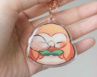 Sleeping Rowlet Acrylic Charm