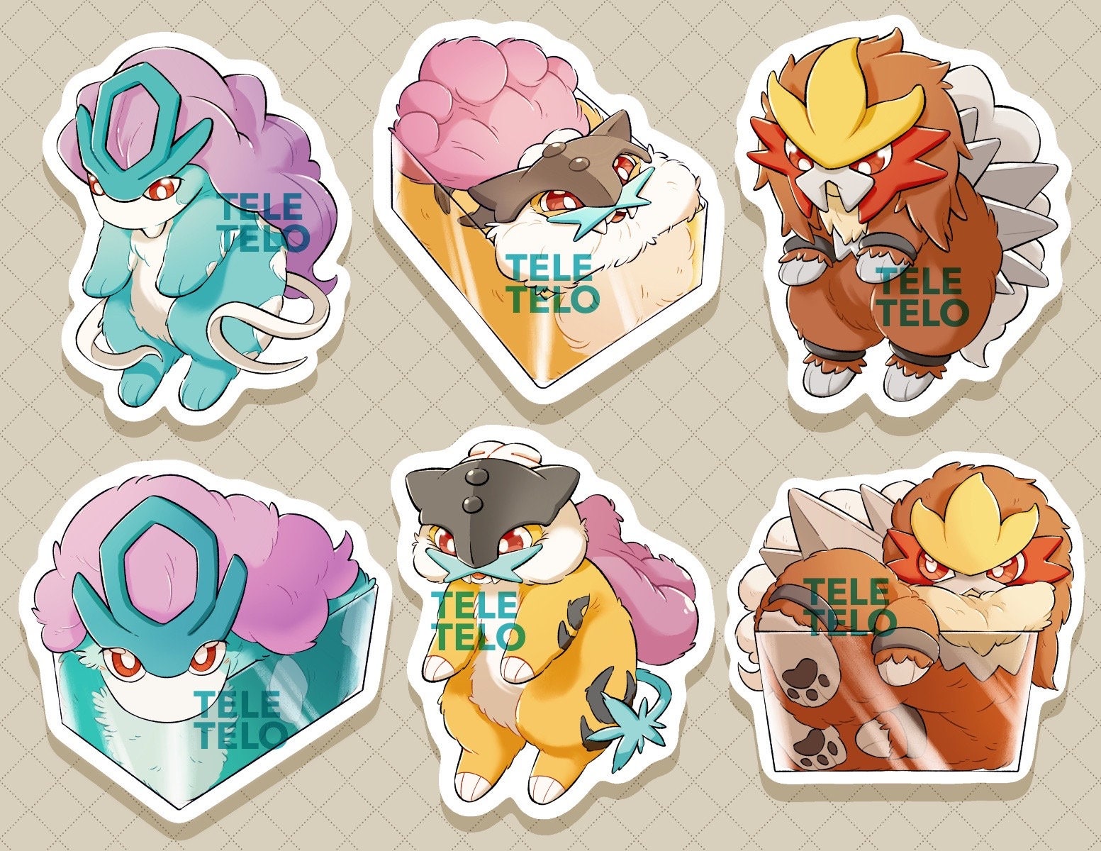 243, 244, 245 Raikou, Entei, Suicune Pan Stickers Pokemon · Splash's Pan  Stickers · Online Store Powered by Storenvy