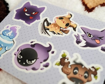 Ghost Pokemon Wasserfester Stickerbogen (4.25 x 5.5 inch glossy vinyl)