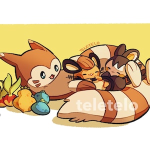 Furret & Friends Mini Print