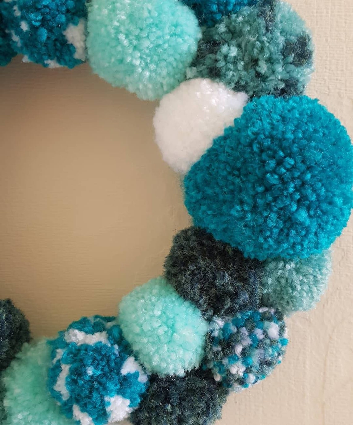 Pom Pom Wreath Etsy