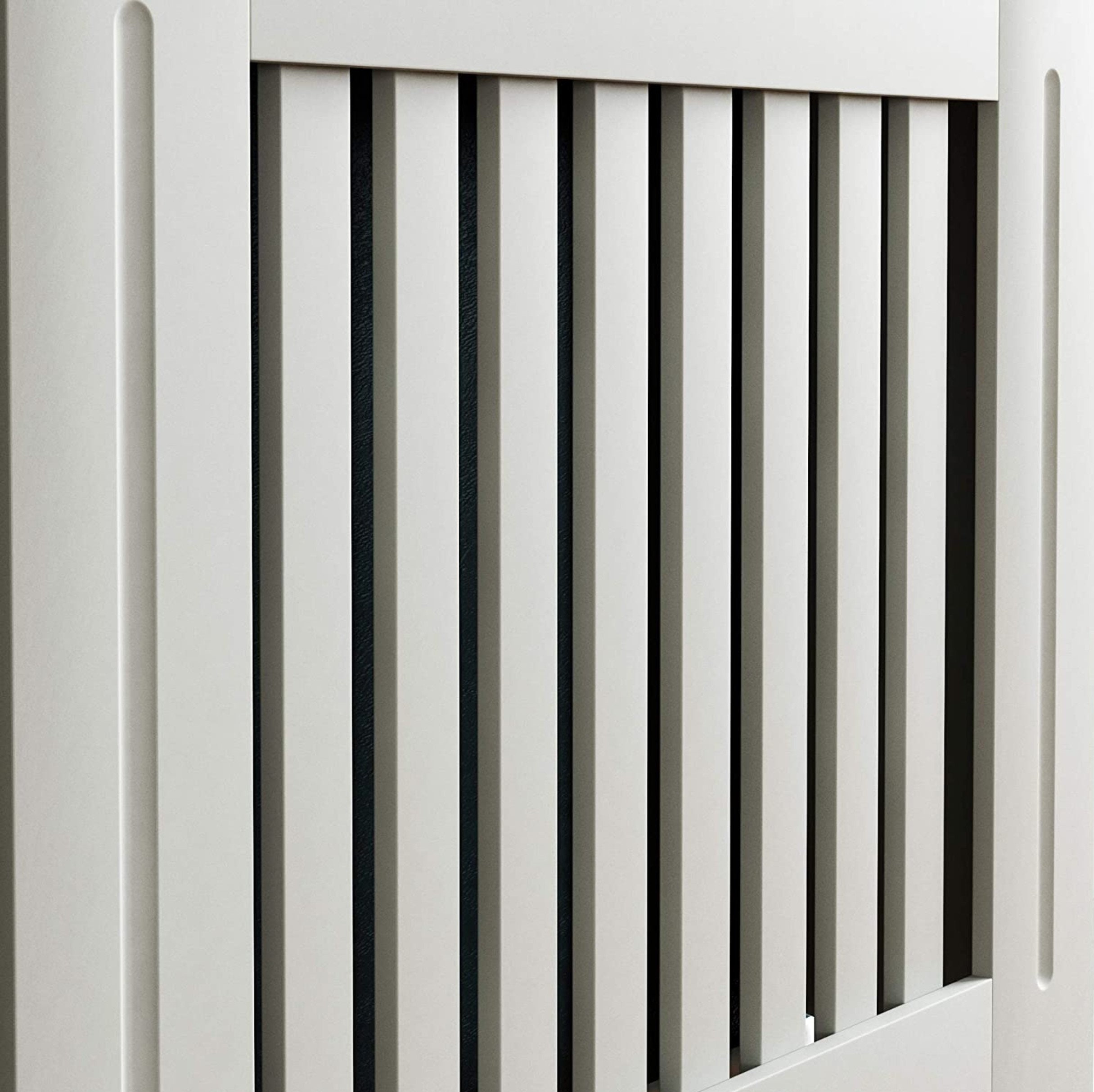 Radiator Cover Grey Modern Painted Slats Grill Wood Top Etsy