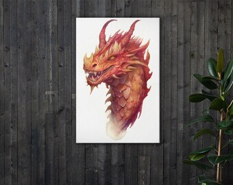 Impresión en lienzo del Dragón de la Luna Roja