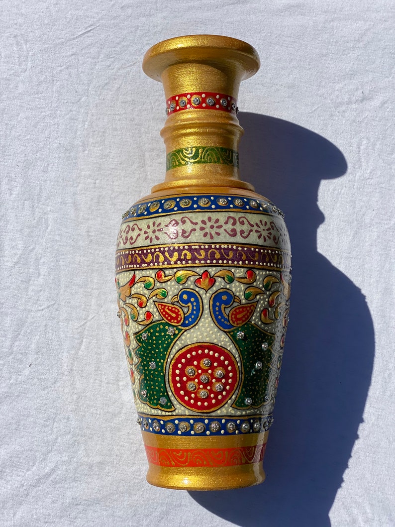 Beautiful Peacock Painted Marble Vase, Peacock Design Etsy