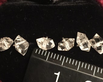 Genuine selenite Herkimer diamond Sterling silver earrings