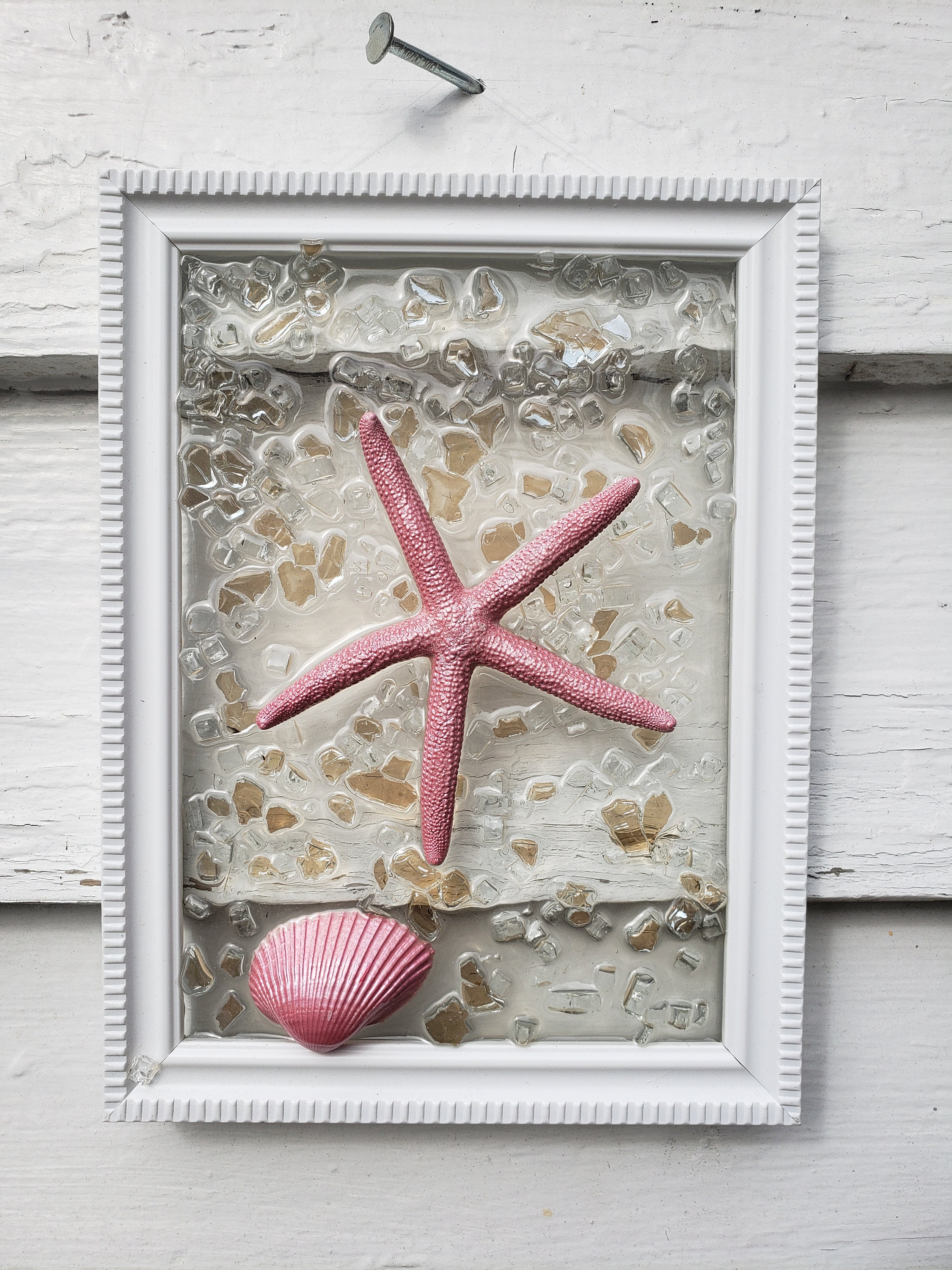 Wall Decor Paint And Resin Stained Glass Sun Catcher Conch Shell Crushed Glass Glass Art Suncatchers Wearefunnel Com