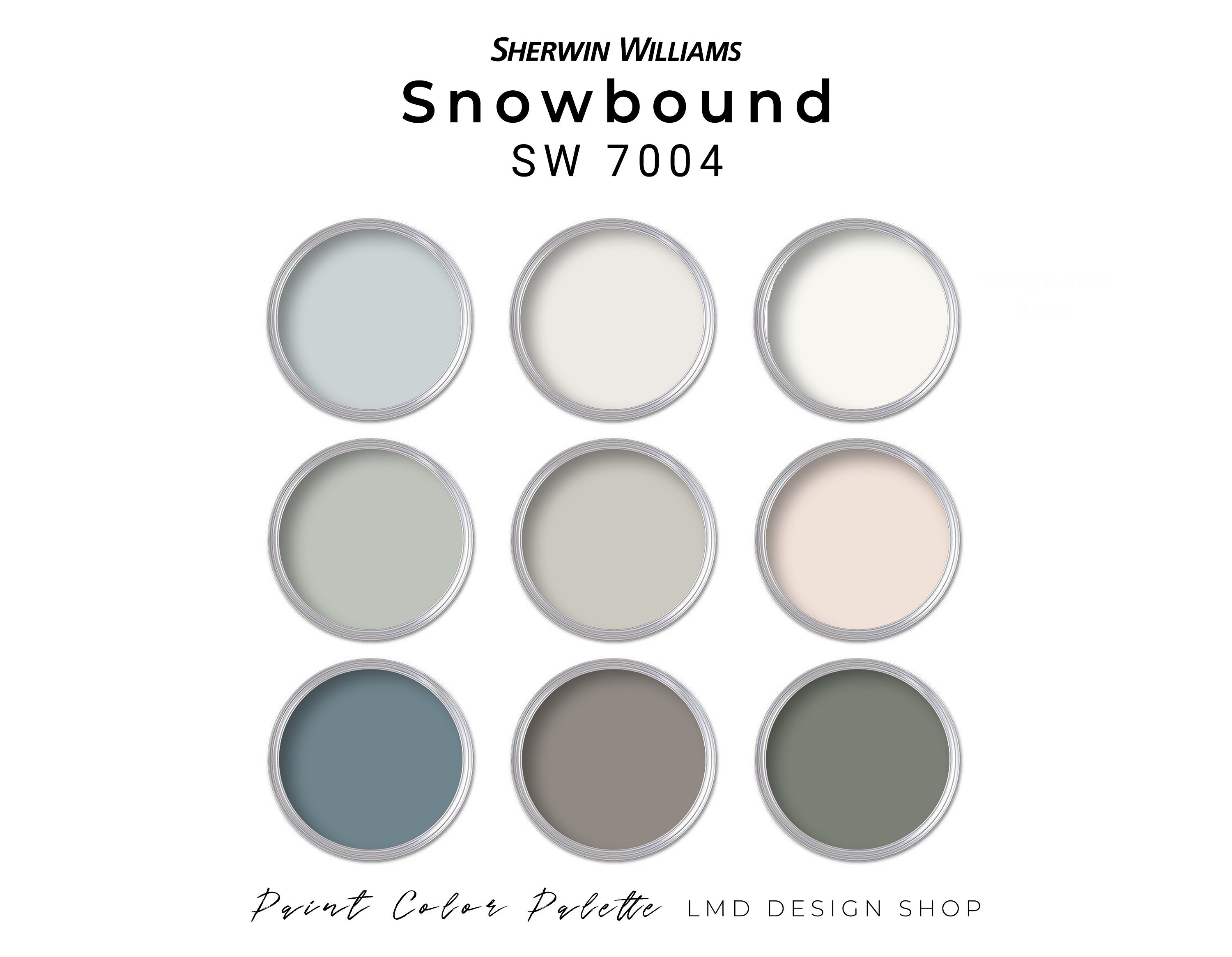 Sherwin Williams Snowbound Paint Palette Snowbound Whole House Paint Color Scheme Etsy UK