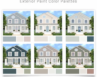 Cottage Style Exterior Paint Color Palette | Charming Curb Appeal | Printable PDF | Instant Download