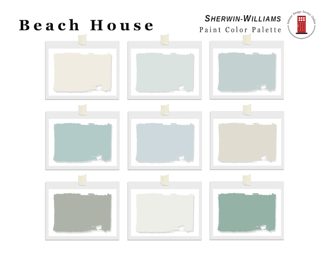 Beach House Sherwin Williams Paint Palette Coastal Paint - Etsy