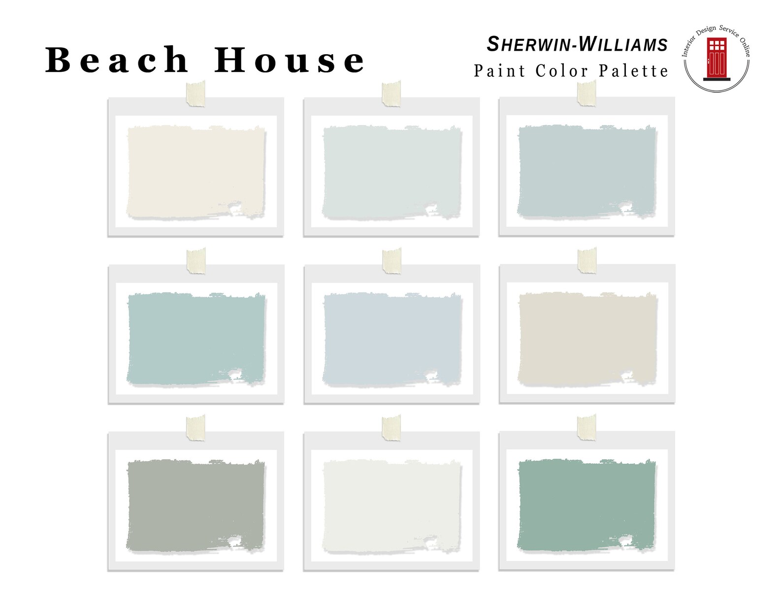 Beach House Sherwin Williams Paint Palette Coastal Paint - Etsy