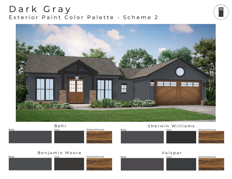 Gray Charcoal Exterior Paint Palettes Dark Gray Exterior House Color