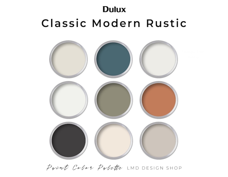 Rustic Modern Dulux Paint Color Palette Interior Palette Dulux canadian Paint Codes Etsy