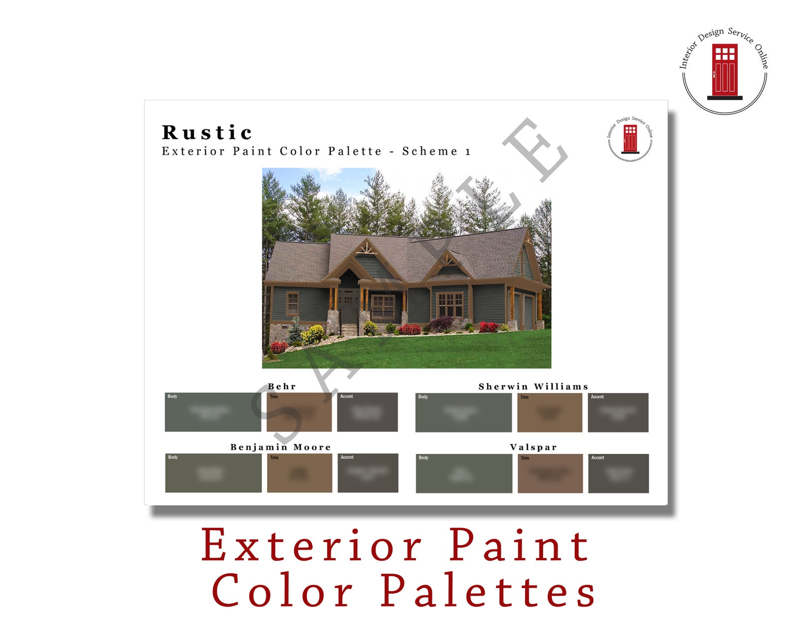 Rustic Exterior Paint Color Schemes Rustic Home Paint Colors Etsy