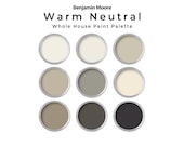 Benjamin Moore Warm Neutral Paint Palette | Whole House Paint Colors | Warm White Interior Palette
