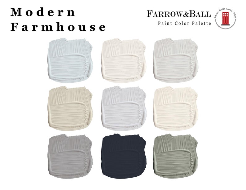 Interior Paint Palette Farrow & Ball Paint Palette Modern Etsy