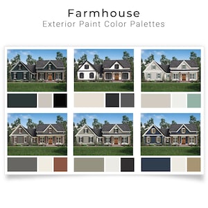 Farmhouse Exterior Paint Palettes | House Exterior Paint Colors