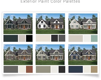 Farmhouse Exterior Paint Palettes | House Exterior Paint Colors