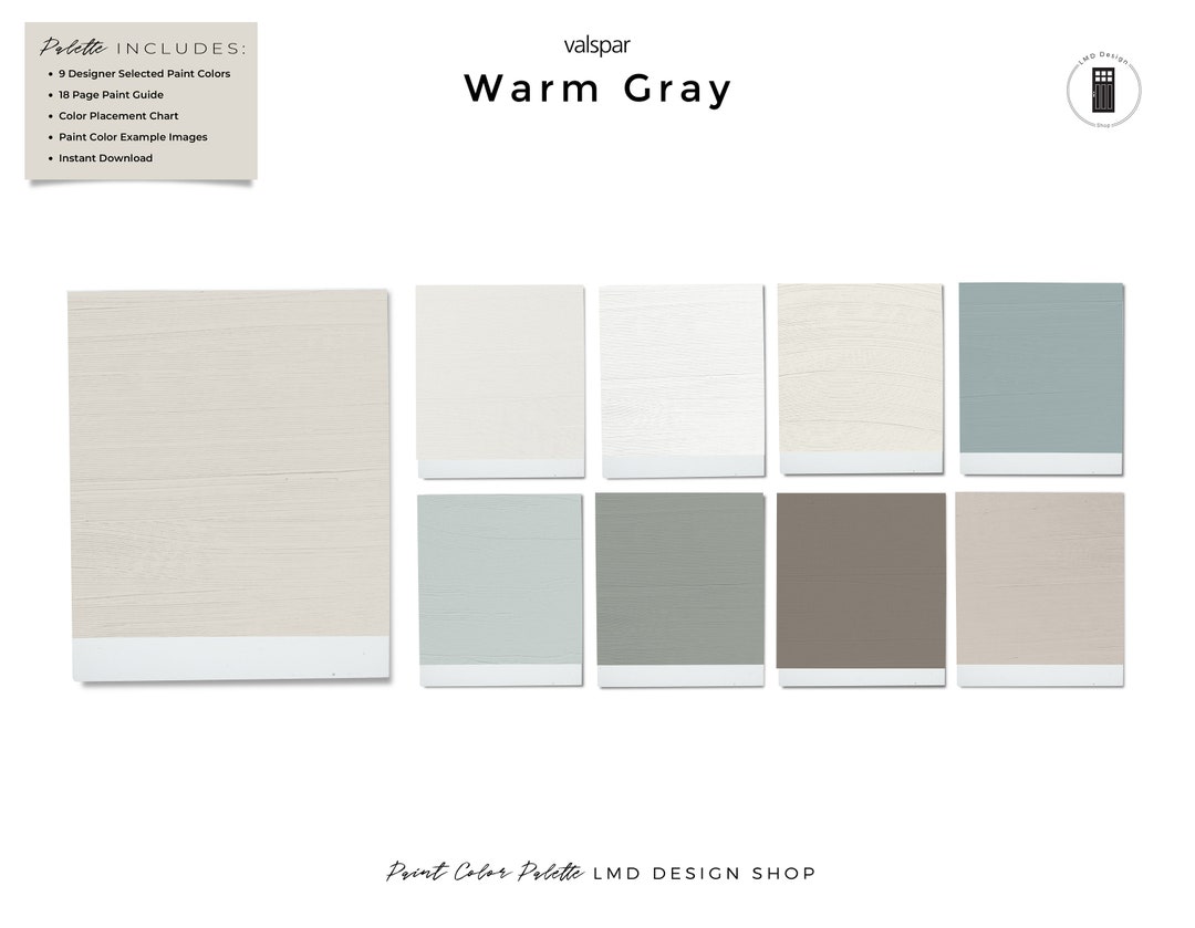 Warm Gray Valspar Paint Color Scheme Gray Valspar Paint Etsy
