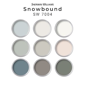 Sherwin Williams Snowbound Paint Palette | Snowbound Whole House Paint Color Scheme