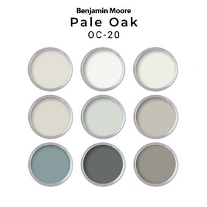 Pale Oak Benjamin Moore Home verfpalet | Pale Oak Coördinerend verfpalet voor het hele huis
